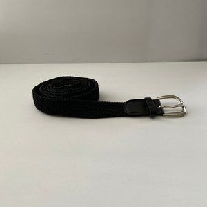 Women's Black Elastic Braided Belt